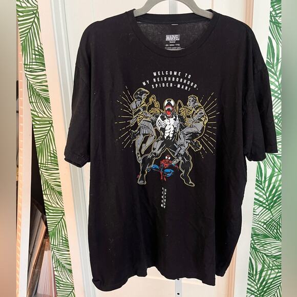 Marvel Men’s Black Spider-Man and Venom Welcome to my Neighborhood T Shirt 2XL - Picture 5 of 8
